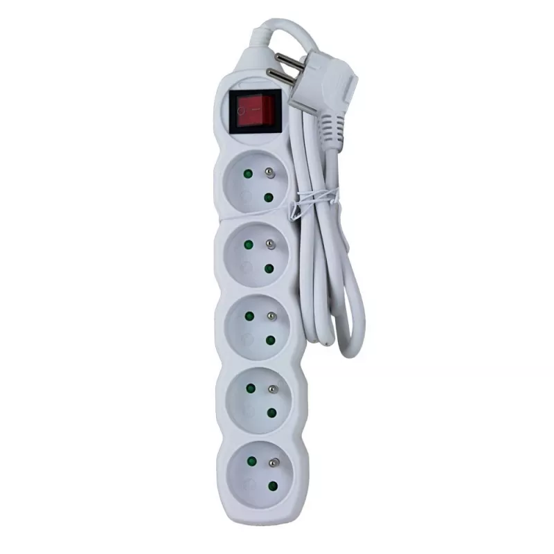 Régua de tomadas ESPERANZA ELK214W 1,5 m, 5 tomadas tipo E, interior, branco