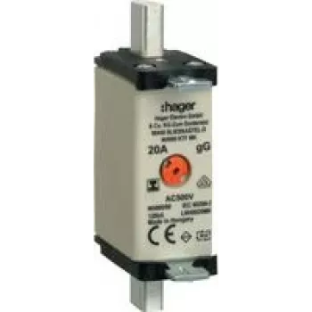 Fusível HAGER LNH0020MK NH000 20A 500V gG MKen. sem S (LNH0020MK)