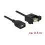Cabo USB DeLOCK 85459 USB 2.0 0,5 m preto