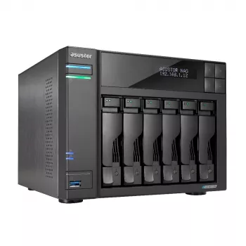 NAS Asustor LOCKERSTOR 6 Desktop Intel® Celeron® N5105 8 GB DDR4 HDD ADM preto