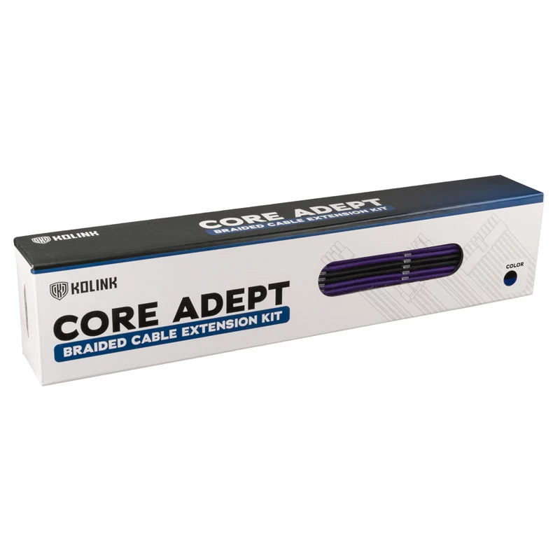 Kolink Core Adept Braided Kit de extensão de cabos - Jet preto/Titan roxo