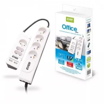 OFFICE PLUS 7 tomadas 250 V branco (T/LZ06-OFP018/0000) - Ever