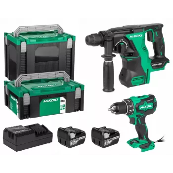 Parafusadeira sem fio Hikoki conjunto de baterias 18 V DS18DBS+DH18DBL com 2 baterias de 5 Ah