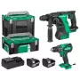 Parafusadeira sem fio Hikoki conjunto de baterias 18 V DS18DBS+DH18DBL com 2 baterias de 5 Ah