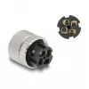 Conector M12 DeLOCK codificação A 4 pinos conector fêmea 90° angular metal