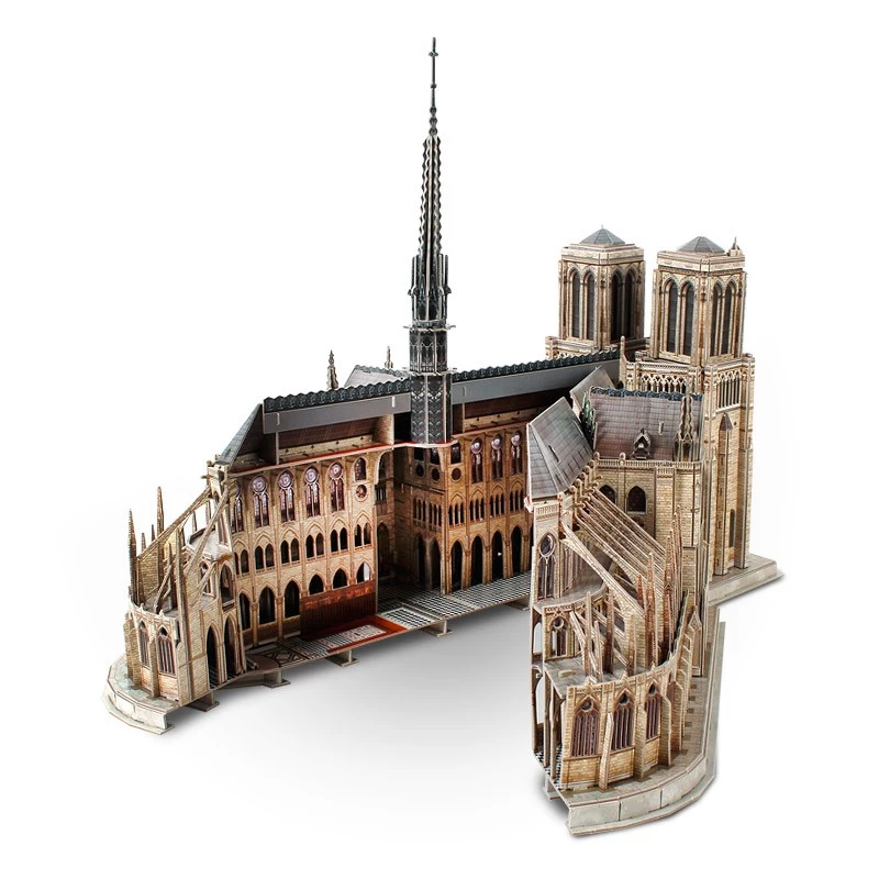 Puzzle 3D CubicFun Notre Dame, 293 peças, modelo à escala da catedral