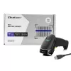 Qoltec 50853 leitor laser de códigos de barras portátil 1D/2D, USB com fio, cabo de 1,65 m, 97x65x167 mm, 105 g, preto