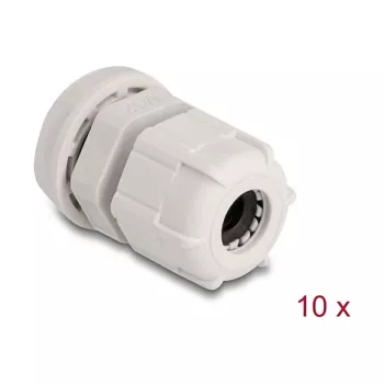 Prensa-cabos M12 DELOCK cinzento plástico pack de 10