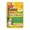 Snack húmido para gatos INABA Dashi Delights – frango com atum e vieira, 40 g saqueta, 93 % de humidade, 5,5 % de proteína
