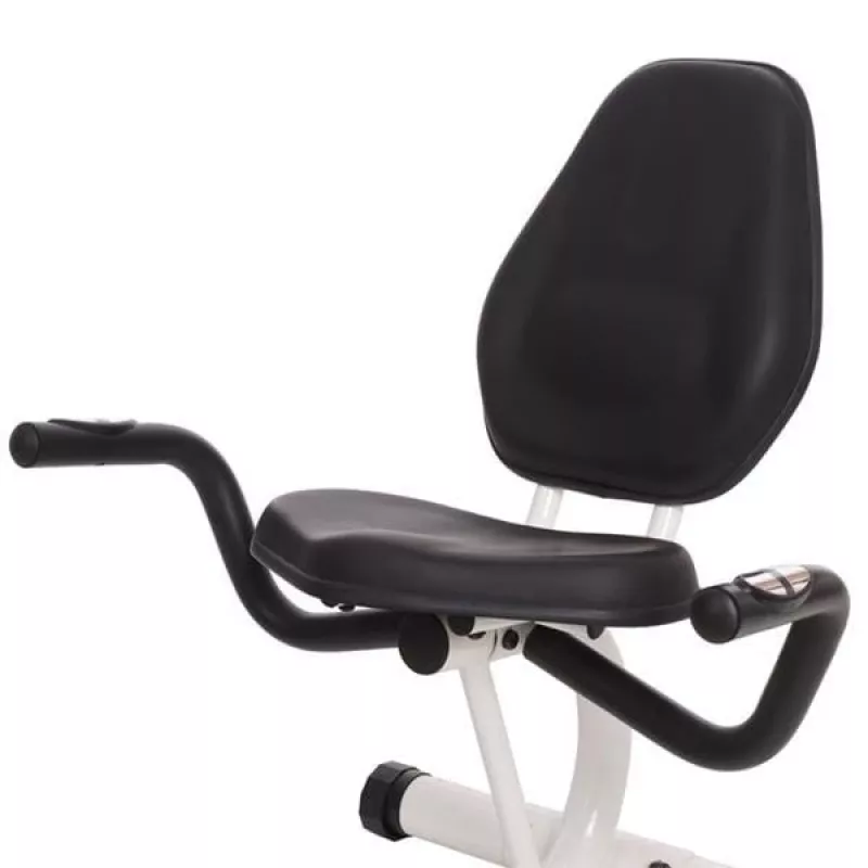 Bicicleta estática magnética horizontal branca e verde HMS R9259