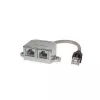 ShiverPeaks BASIC-S BS75002-1 Adaptador de cabo de patch, blindado, Cat.5e, 1x ficha RJ45 para 2x tomada RJ45, 0,1 m, cinzento