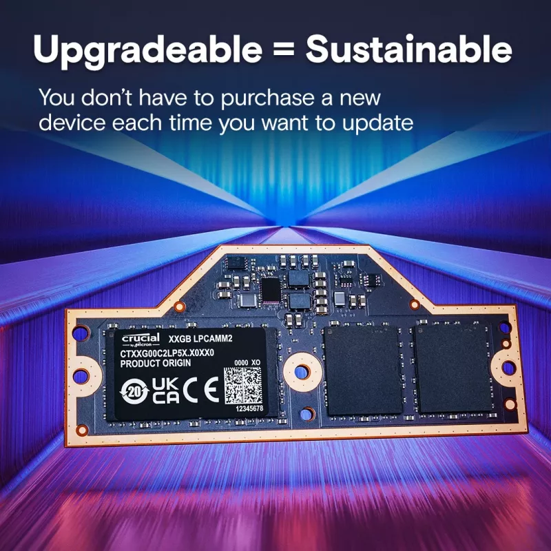 Memória para portátil DDR5 LPCAMM2 64GB/7500 LPDDR5X
