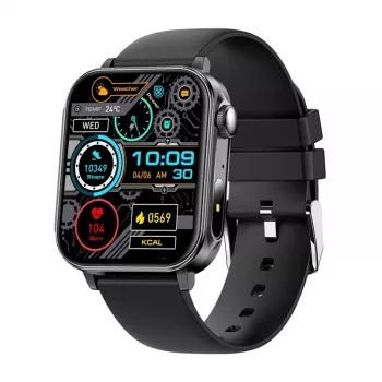 Smartwatch Colmi P80 preto – wearable de pulso, ecrã a cores, monitorização de saúde e atividade