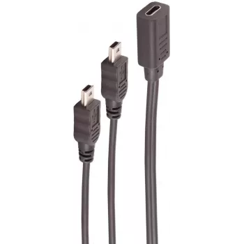 Cabo USB ShiverPeaks BS13-20022 0,3 m USB-C Mini-USB B preto