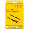Delock - cabo Lightning para tomada de auscultadores - Lightning macho para mini-phone estéreo 3,5 mm macho - 50cm - preto, vermelho (86586)