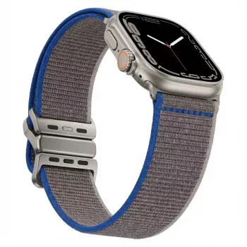 Pulseira GUAN Premium para Apple Watch 42/44/45/46/49 mm – Cinzento-azul, compatível com Series 1–3