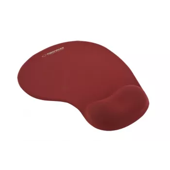 Tapete de rato ESPERANZA EA137R — superfície de gel vermelha, base antiderrapante, apoio de pulso integrado