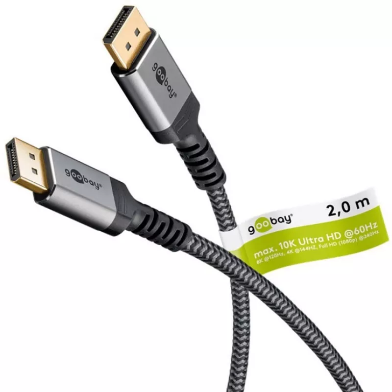Cabo DisplayPort Goobay 2.0/2.1, 80 Gbit/s | 75685 | DisplayPort para DisplayPort