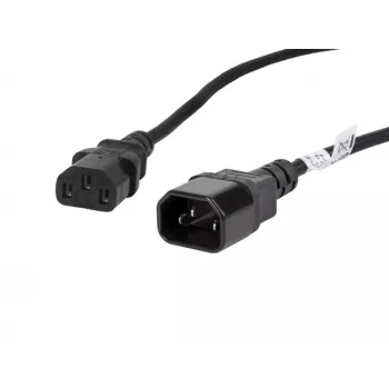 Cabo de alimentação Lanberg CA-C13E-11CC-0018-BK preto 1,8 m conector macho C13 conector macho C14 (CA-C13E-11CC-0018-BK)