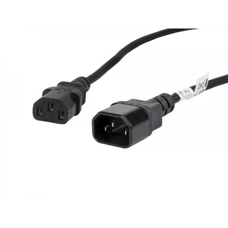 Cabo de alimentação Lanberg CA-C13E-11CC-0018-BK preto 1,8 m conector macho C13 conector macho C14 (CA-C13E-11CC-0018-BK)