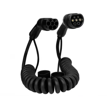Cabo de carregamento DEFENZO SPIRO AC11 5 m USB Type-C carregamento rápido, ficha de veículo Type 2, 11 kW, IP55