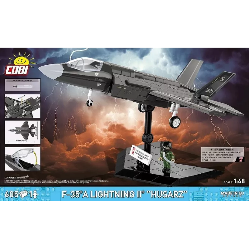 Conjunto de construção Cobi F-35A Lightning II — 605 peças, modelo à escala