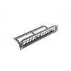 Lanberg PPKS-9112-B Painel de patch vazio 12 portas 1U 10 polegadas com organizador Keystone, preto