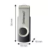 Pen drive Intenso Office Line, 64 GB, USB-A, 3.2 Gen 1x1, preto-prateado, 64 GB, USB Type-A, 3.2 Gen 1 (3.1 Gen 1), anel rotativo, preto, prateado