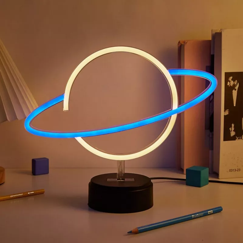 Lâmpada LED decorativa Manta SNL38BLT Style Neon Lights planeta