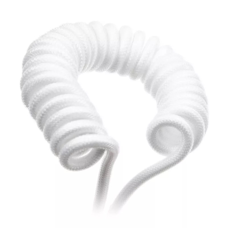 Cabo espiral USB Ducky White Edition DACOC2-WHT1, removível, design espiral branco