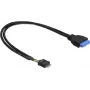 Cabo USB 3.0 19 pinos para USB 2.0 8 pinos DeLOCK 83792 60 cm preto