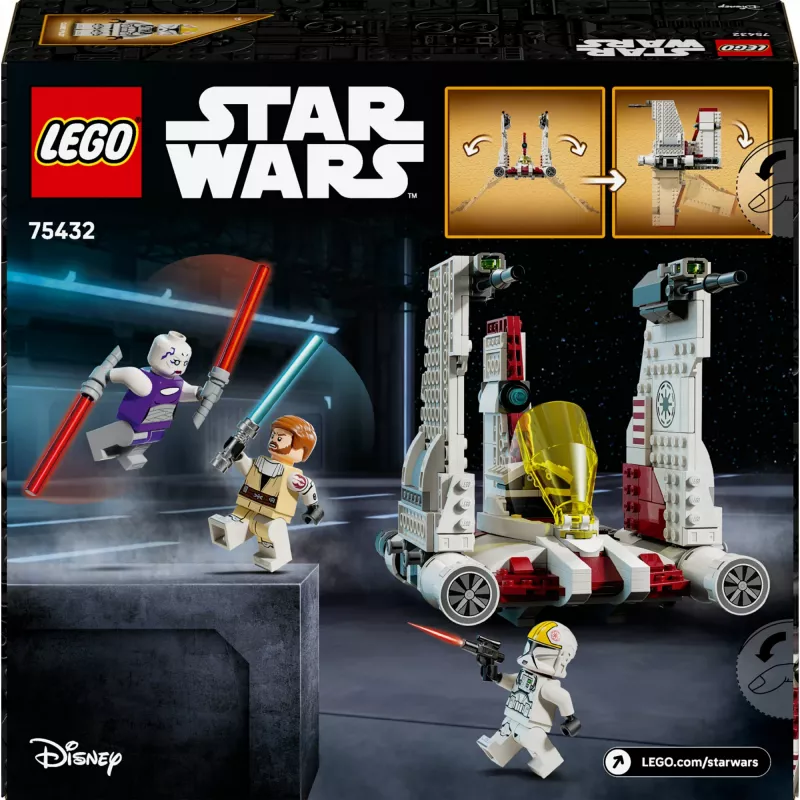 LEGO Star Wars V-19 Torrent Fighter 75432 conjunto de construção — 567 peças, 3 minifiguras, modelo de exposição e de brincar
