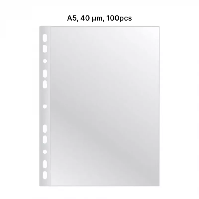 Capa perfurada AD Class cristalina A5 40 µm, saco com 100 unidades