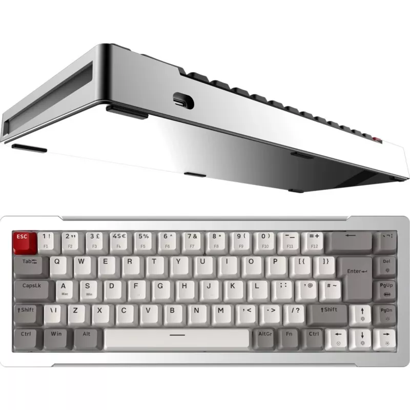 Raijintek MGA-68 teclado gaming, switches Hejin Magnetic Yellow, disposição DE, prateado