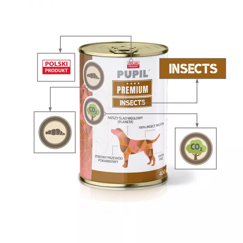 PUPIL Premium Insect - ração húmida para cães - 400g