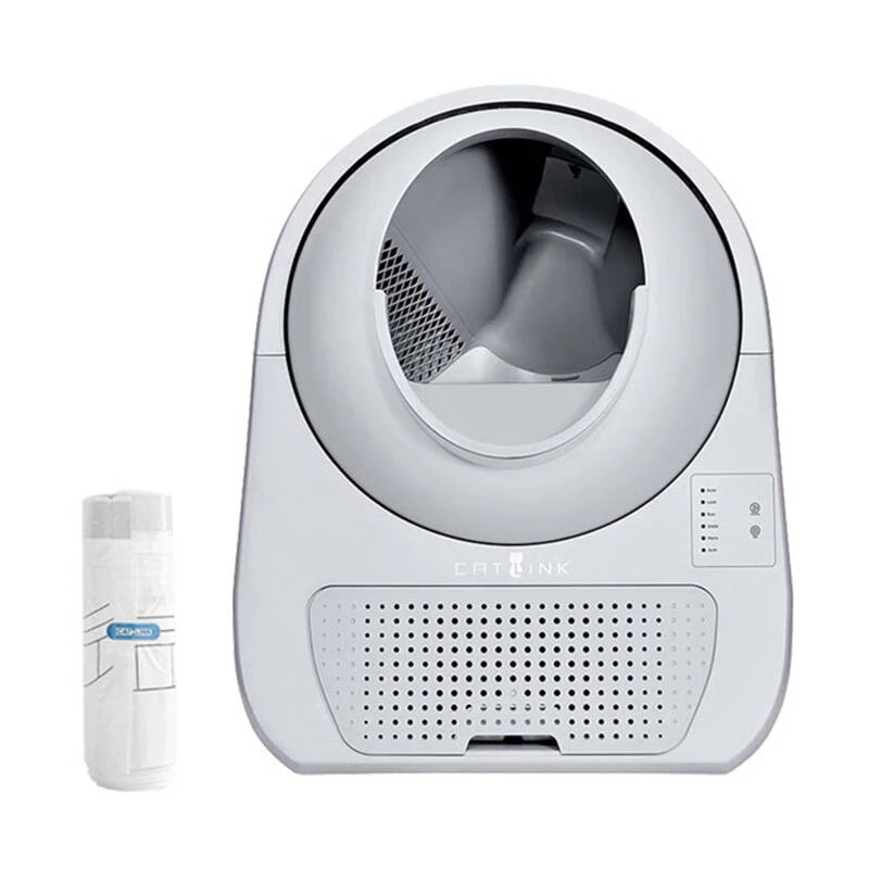 Caixa de areia autolimpante para gatos Catlink Scooper Young, cinzento – 13 l, 600 × 580 mm, adaptador de 12 V