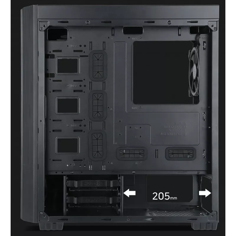 Caixa de computador Gembird Fornax K500 ATX, Midi-Tower, Preta