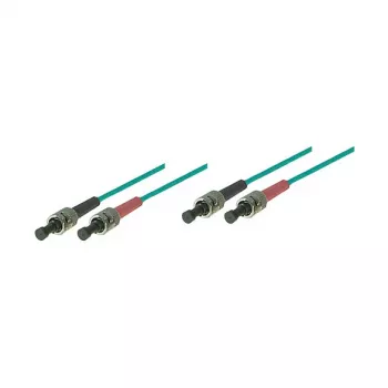 Cabo de rede de fibra ótica duplex OM3 (multimodo, 50/125) ST/ST, LSZH, 0,5 m, Good Connections®