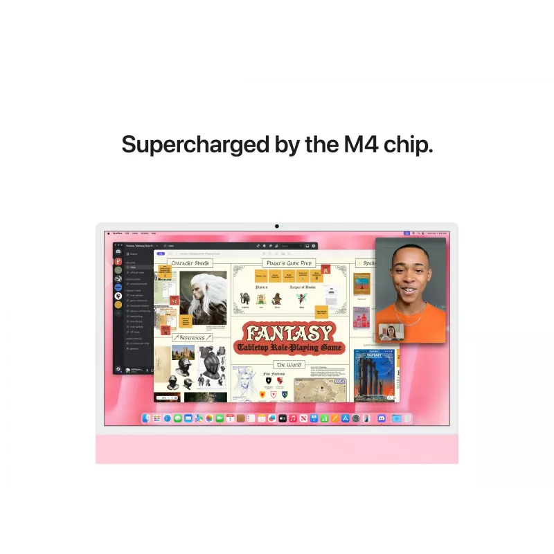 iMac 24 Ecrã Retina 4.5k M4, Rosa, M4 (8-CPU/8-GPU), 16GB, 256GB, Alemão, sem Gigabit Ethernet, Magic Mouse, MWUG3D/A