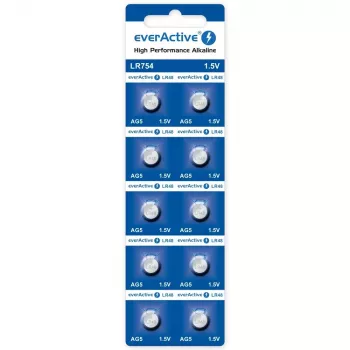 Pilhas alcalinas mini AG5 blister 10 unid.