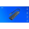 Hub USB SAVIO AK-54 — 4 x USB-A (USB 3.2 Gen 1), host USB-C, preto