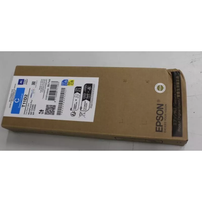 Cartucho de tinta Epson C13T11D240 XL Ciano — embalagem individual, compatível com WorkForce Pro WF‑C5890DWF / WF‑C5390DW, embalagem danificada