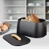 Caixa de pão Maestro MR-1675-Preto, recipiente para guardar pão preto