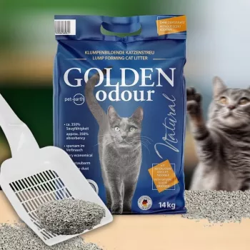 Areia para gatos Golden Grey 7 kg — areia para gatos de bentonite aglomerante, sem pó, eliminação de odores
