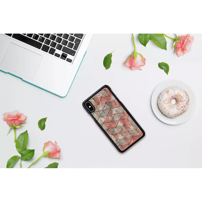 Capa de proteção iKins para iPhone XS Max — padrão de losangos, preta