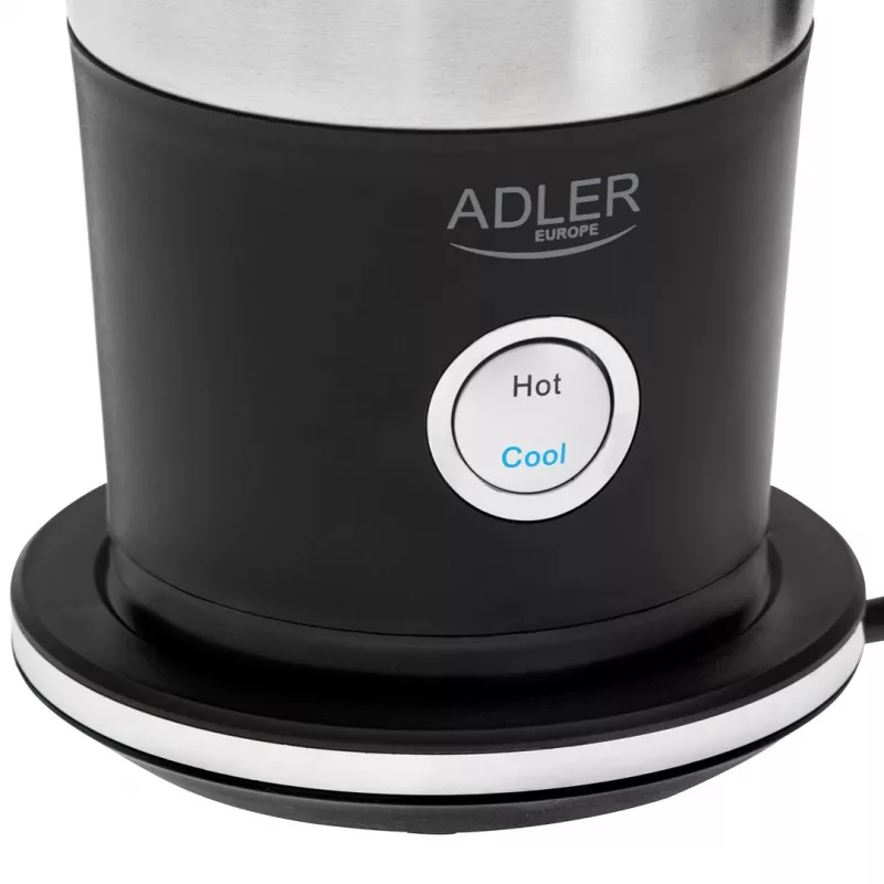 Espumador de leite automático Adler AD 4497 – aço inoxidável, 600W, 120 ml espuma / 300 ml aquecimento, quente e frio