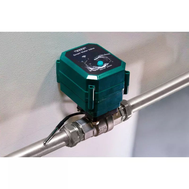 Válvula de água inteligente Shelly PbS FrankEver DN15 Wi-Fi Bluetooth – válvula de corte motorizada para controlo remoto do abastecimento de água