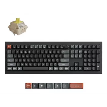 Teclado mecânico Keychron V6 Ultra 8K – Full-Size 100% QWERTY, Bluetooth, RGB, preto