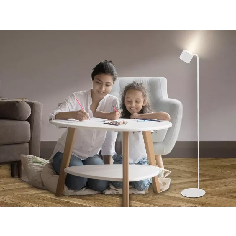 Beper P201UTP305 candeeiro LED recarregável de altura ajustável, de chão e para montagem na parede, 2,3 W, regulável, branco