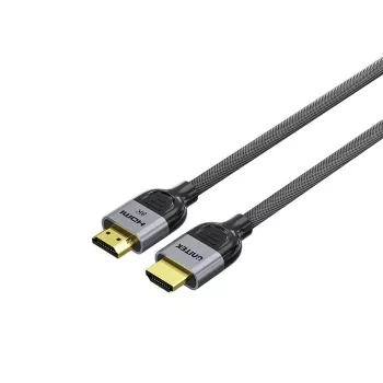 Cabo HDMI Unitek C11093RGY01 8K 10 m, HDMI 2.1, 48 Gbit/s, 144 Hz, ARC, banhado a ouro, cinzento
